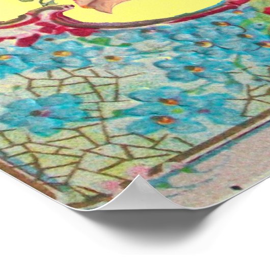 STORK BABY GIRL SHOWER Ruby Gem Stone Monogram Poster (Hoek)