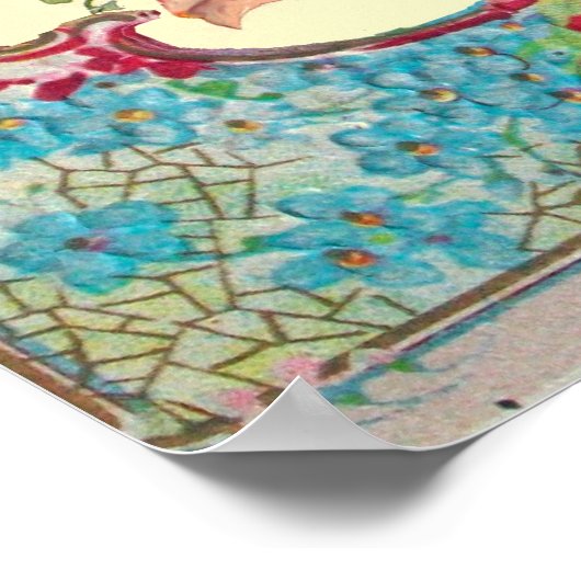 STORK BABY GIRL SHOWER Ruby Gem Stone Monogram Poster (Hoek)