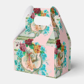 STORK BABY MEISJE DOUCHE MONOGRAM Roze Bedankdoosjes (Achterkant)