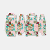 STORK BABY MEISJE DOUCHE MONOGRAM Roze Bedankdoosjes (Uitgevouwen)