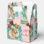 STORK BABY MEISJE DOUCHE MONOGRAM Roze Bedankdoosjes (Geopend)