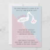 Stork Baby Roze of Blue Gender Reopenbaart Uitnodi (Voorkant)