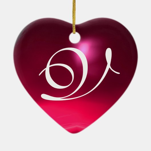 STORK BABY SHOWER 2 MONOGRAM Red Ruby Keramisch Ornament