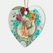 STORK BABY SHOWER 2 MONOGRAM Red Ruby Keramisch Ornament (Links)