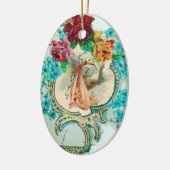 STORK BABY SHOWER 2 MONOGRAM Red Ruby Keramisch Ornament (Links)