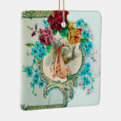 STORK BABY SHOWER 2 Red Ruby Keramisch Ornament (Rechts)