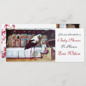 STORK BABY SHOWER 3, champagne metallic Kaart (Voorkant / Achterkant)