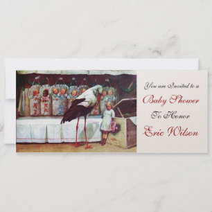 STORK BABY SHOWER 3, champagne metallic Kaart