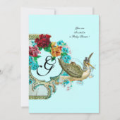 STORK BABY SHOWER 3 MONOGRAM KAART (Voorkant)