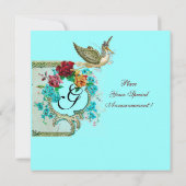 STORK BABY SHOWER 3 MONOGRAM KAART (Achterkant)