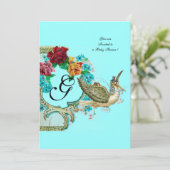 STORK BABY SHOWER 3 MONOGRAM KAART (Staand voorkant)