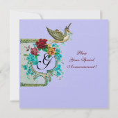 STORK BABY SHOWER 3 MONOGRAM witte champagne Kaart (Achterkant)