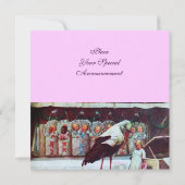 STORK BABY SHOWER 3, roze Kaart (Achterkant)