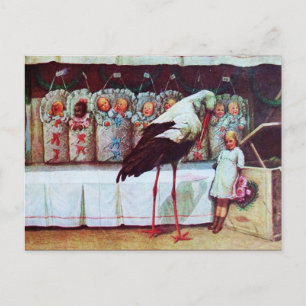 STORK BABY SHOWER 3 UITNODIGING BRIEFKAART