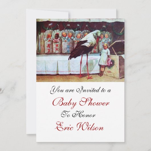 STORK BABY SHOWER 3, wit Kaart (Voorkant)