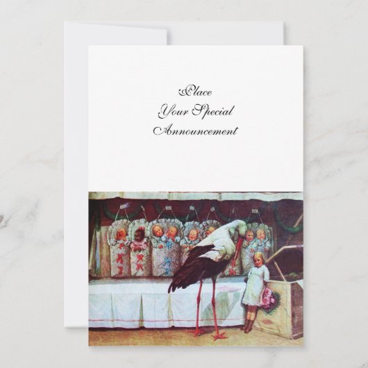 STORK BABY SHOWER 3, wit Kaart (Achterkant)