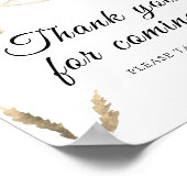 Stork baby shower - Bedankt voor uw komst Poster (Hoek)