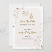 Stork baby shower bewaar de datum save the date (Voorkant)