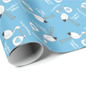 Stork Baby shower Blue Boy Cadeaupapier (Rol Hoek)