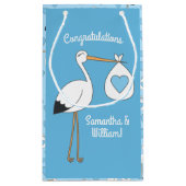Stork Baby shower Blue Boy Klein Cadeauzakje (Achterkant)