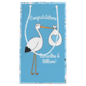 Stork Baby shower Blue Boy Klein Cadeauzakje (Voorkant)
