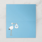 Stork Baby shower Blue Boy Plaatskaartje (Buitenkant ongevouwen)