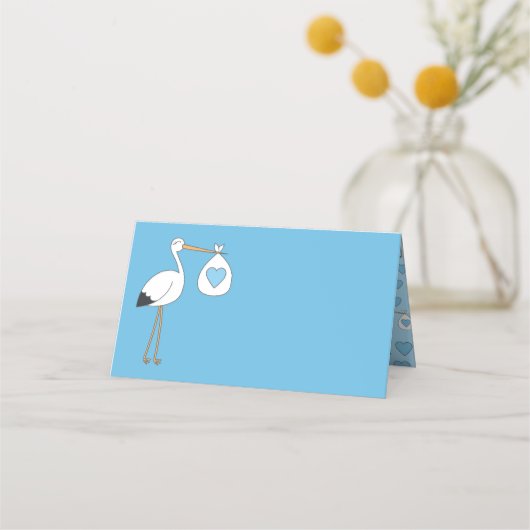 Stork Baby shower Blue Boy Plaatskaartje (Voorkant)