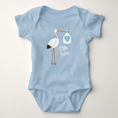 Stork Baby shower Blue Boy Romper (Voorkant)