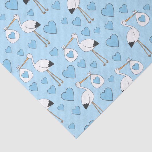 Stork Baby shower Blue Boy Tissuepapier (Detail)
