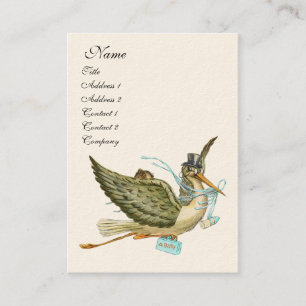 STORK BABY SHOWER Blue White Visitekaartje