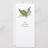 STORK-BABY SHOWER, champagne-metaal Kaart (Achterkant)