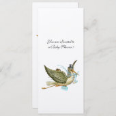 STORK-BABY SHOWER, champagne-metaal Kaart (Voorkant / Achterkant)