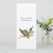 STORK-BABY SHOWER, champagne-metaal Kaart (Staand voorkant)