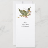 STORK-BABY SHOWER, champagne-metaal Kaart (Achterkant)