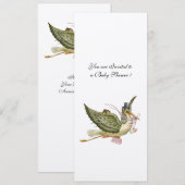 STORK-BABY SHOWER, champagne-metaal Kaart (Voorkant / Achterkant)