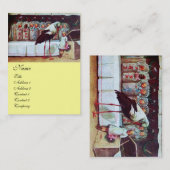 STORK BABY SHOWER geel Visitekaartje (Voorkant / Achterkant)