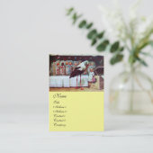 STORK BABY SHOWER geel Visitekaartje (Staand voorkant)