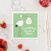 Stork Baby shower Green Spring Servet (Insitu)