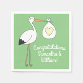 Stork Baby shower Green Spring Servet (Voorkant)