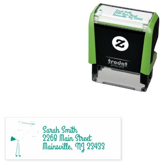 Stork Baby shower Green Spring Zelfinktende Stempel (In situ)