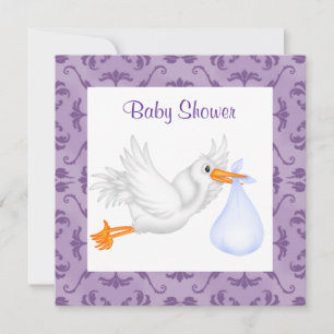 STORK BABY SHOWER INVITATIE PAARS KAART