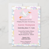 Stork Baby shower Invitation Kaart (Voorkant)