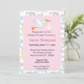 Stork Baby shower Invitation Kaart (Staand voorkant)