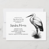 Stork Baby shower Invitation Kaart (Voorkant)