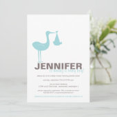 Stork Baby shower Invitation Kaart (Staand voorkant)