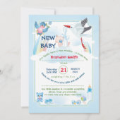 Stork Baby Shower Invitation Kaart (Voorkant)