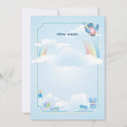 Stork Baby Shower Invitation Kaart (Achterkant)