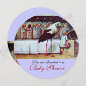 STORK BABY SHOWER New Babies Blue Kaart (Voorkant / Achterkant)