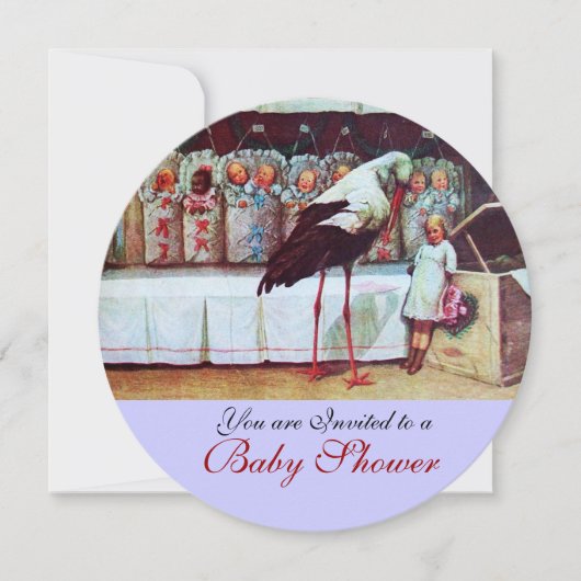 STORK BABY SHOWER New Babies Blue Kaart (Voorkant)