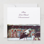 STORK BABY SHOWER New Baby Arrival Champagne Kaart (Achterkant)